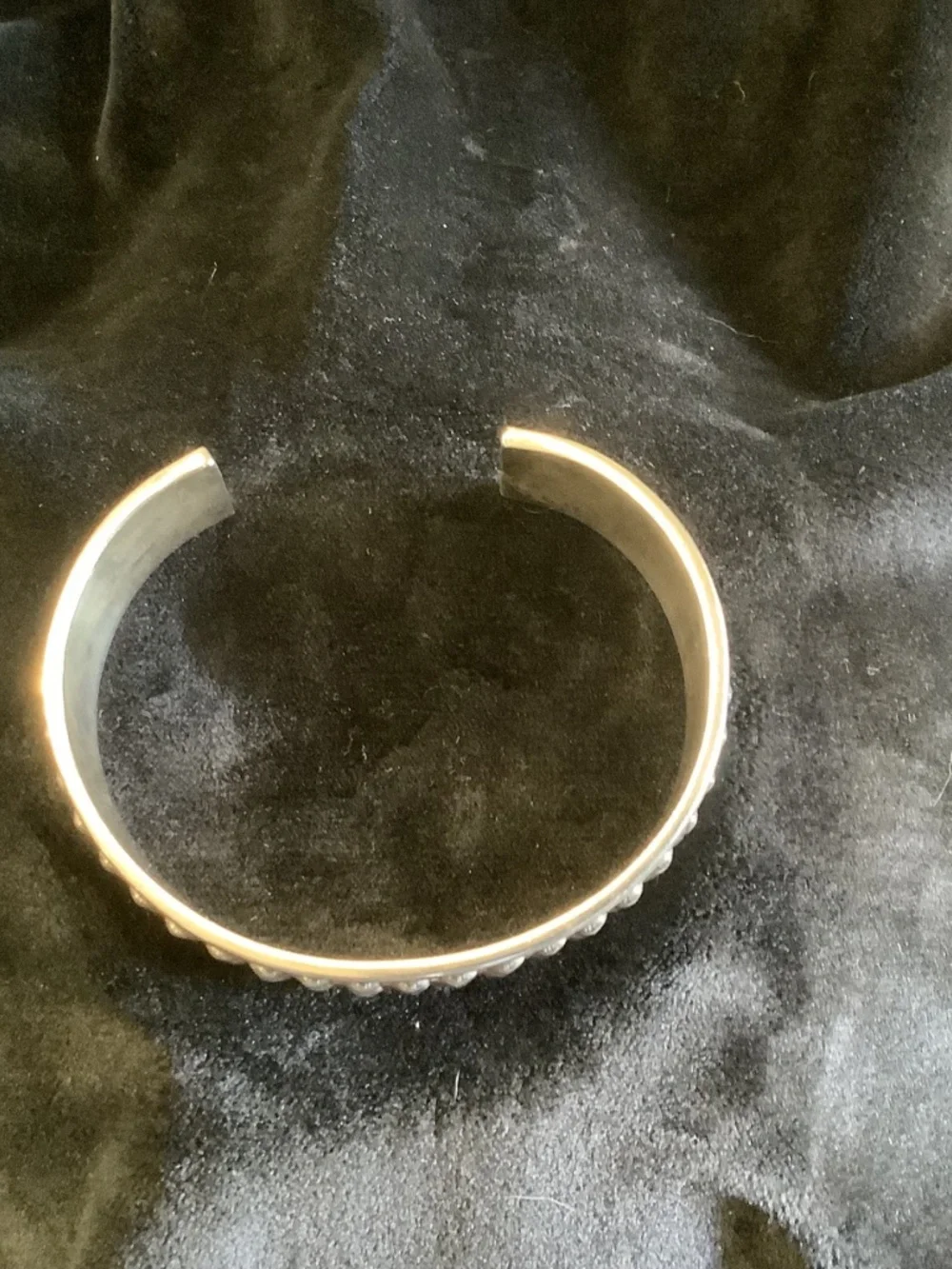 Sterling Silver Double Row Beaded Cuff